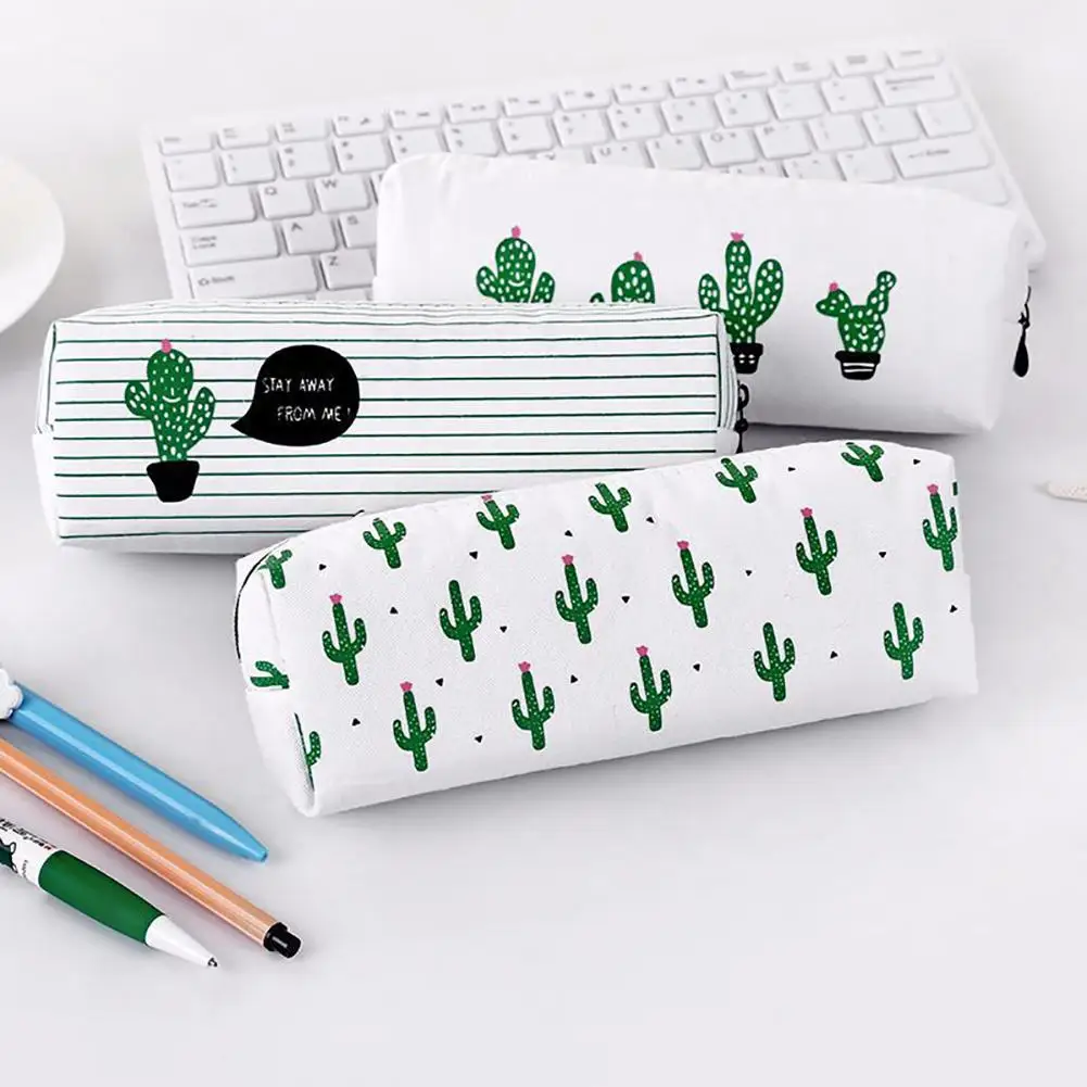 Пенал с мультяшным КАКТУСОМ чехол для хранения канцелярских принадлежностей