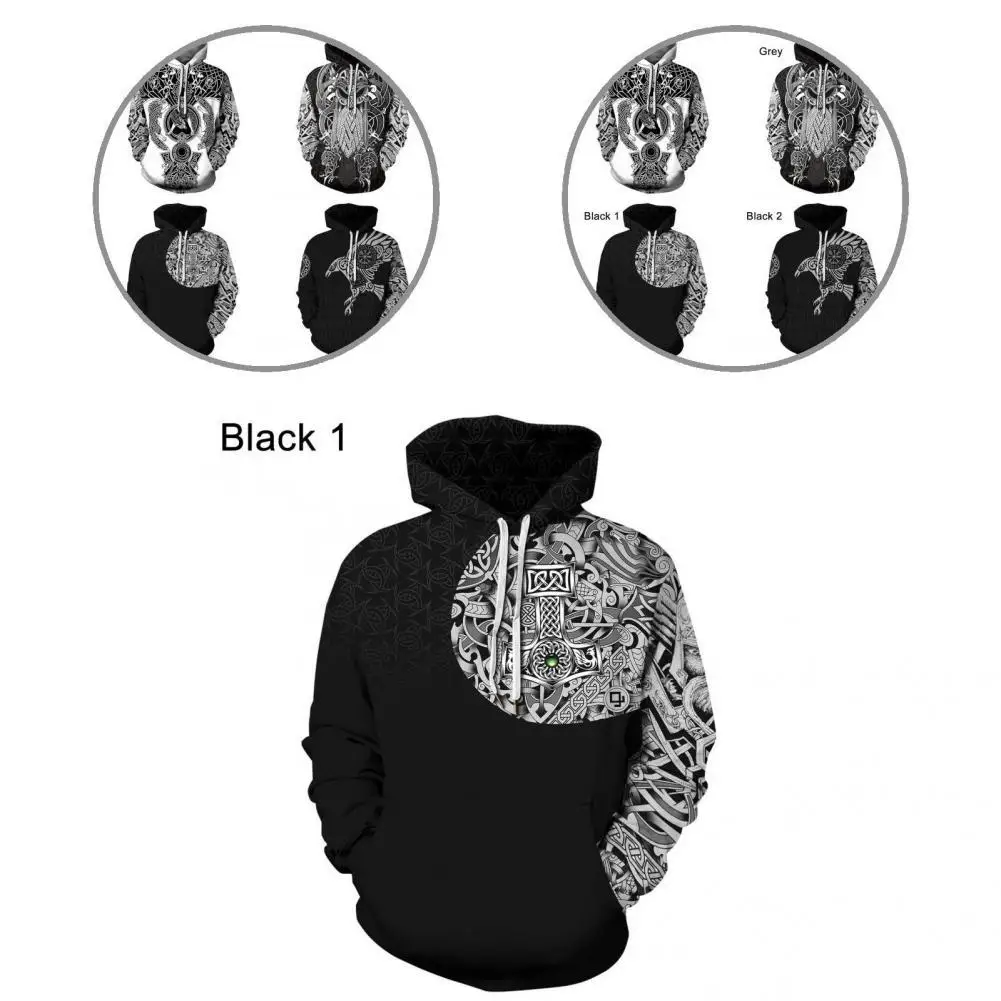 

Hoodie 3D Print Autumn Winter Pockets All Match Pockets Hooded Sweatshirt Autumn Hoodie for Daily Wear