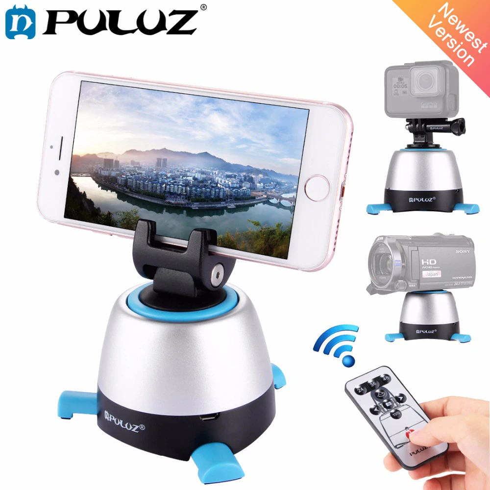 

PULUZ Electronic 360 Degree Rotation Panoramic Tripod Head with Remote Controller Rotating Pan Head For Smartphones, GoPro, DSLR