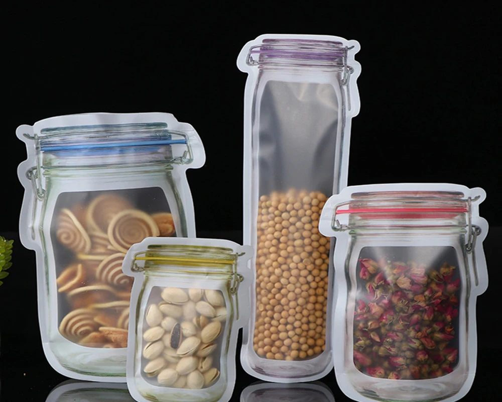 10 шт. многоразовые стеклянная банка с завинчивающейся крышкой бутылок сумки