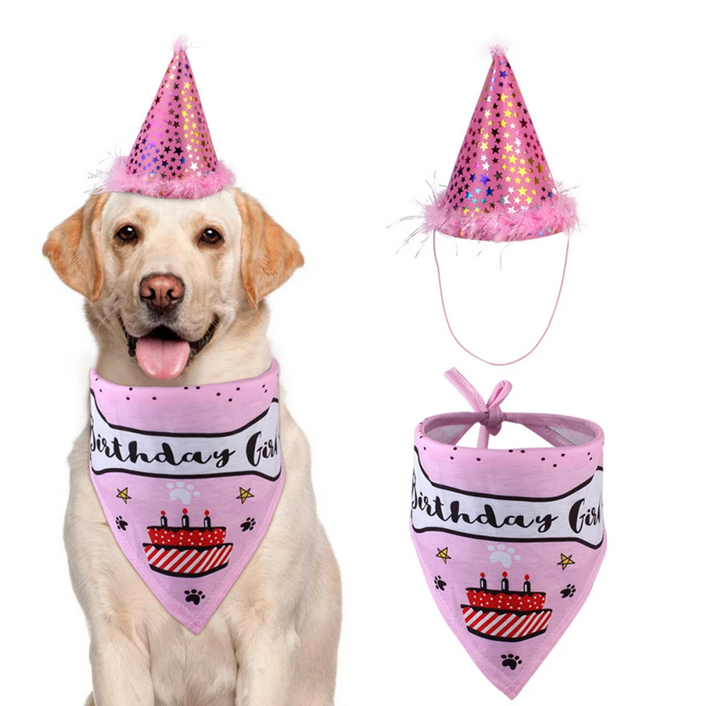 2 шт./компл. домашних животных на день рождения шляпа Корона со слюнявчиком кошек