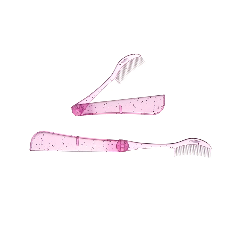 pink-5pcs Модные Розовые складные стальные ресницы для бровей, кисть для наращивания бровей, металлическая расческа, косметические инструменты для макияжа - Handle Color: pink-5pcs