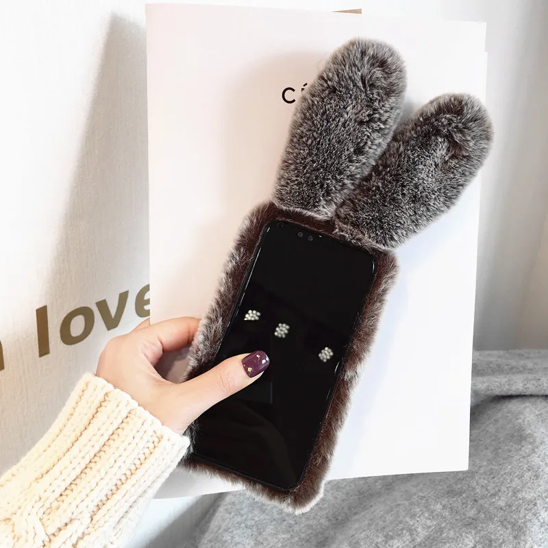for Meizu M3 M5 M6 M8 M9 Note M3S Mini M5C A5 M5S M6T M6S S6 5S MX6 U10 U20 M15 15 Lite 16 Plus 16S 16X 16XS Rabbit Fur Case | Мобильные