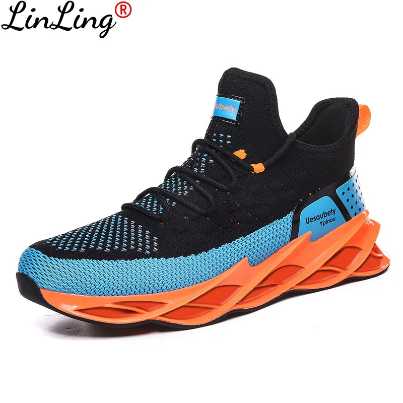 

New Blade Cushioning Sneakers Mesh Running Shoes for Men Breathable Profession Sports Shoes Outdoor Athletic Training Sneakers