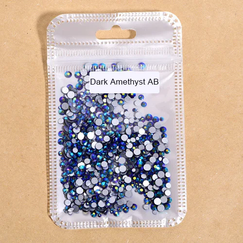 Dark Amethyst AB 1000 шт разноцветные стразы без горячей фиксации с плоской задней частью стеклянные стразы блестящие стразы для украшения ногтей F0177 - Цвет: Dark Amethyst AB