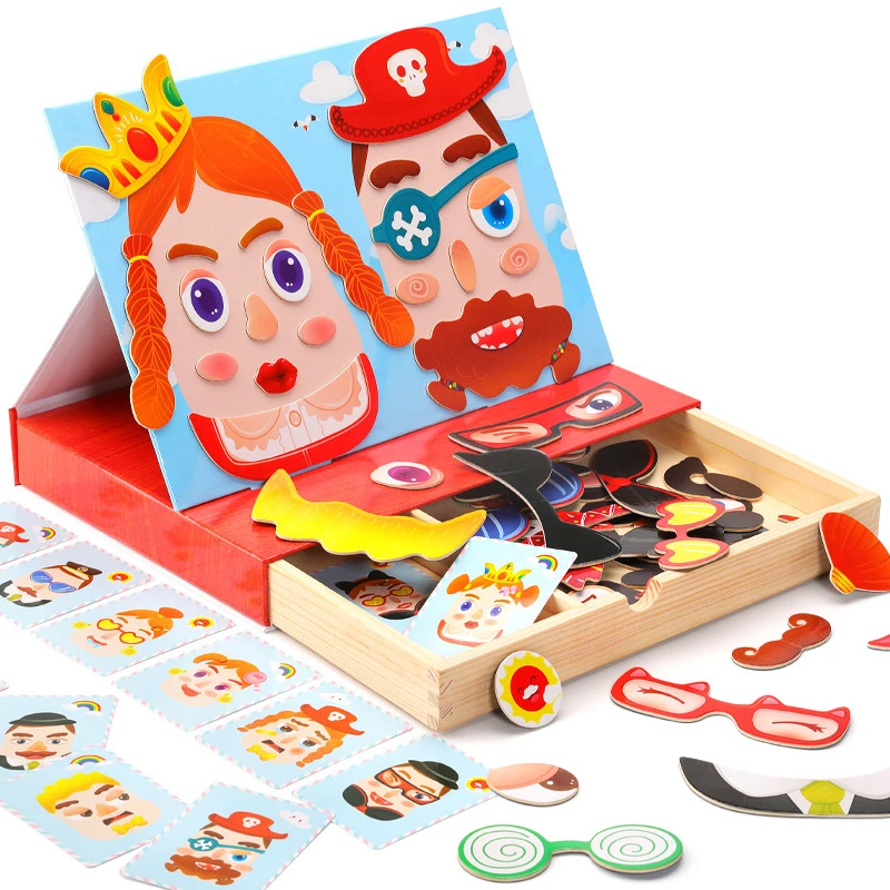 

Kids Wooden Spelling Magnetic Stickers Characters Animal Figures 3d Puzzle Baby Early Learning Educational Toys For Children