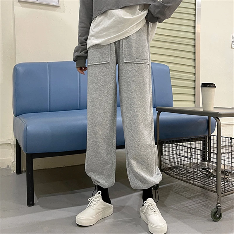 Модные брендовые брюки в гонконгском стиле женские свободные тонкие уличные