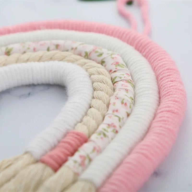 Ручная работа макраме Радужный гобелен подвеска для украшения детской комнаты