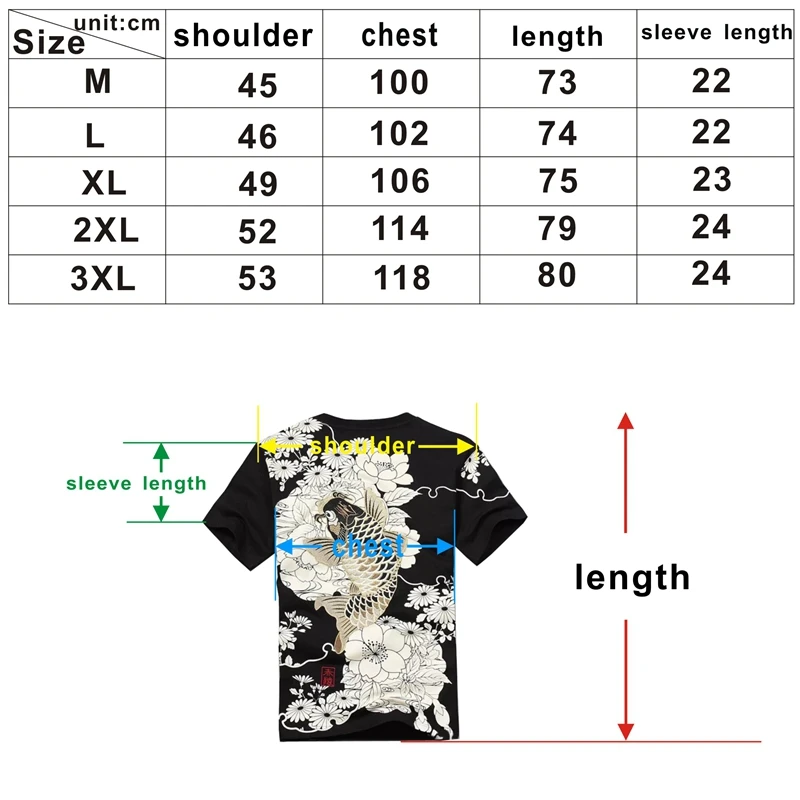 

2021 New Hip Hop Knitted Tshirt Homme Hot Sale T Shirt Men Goods Embroidery With Short Carp Tattoo O-neck Cotton Casual