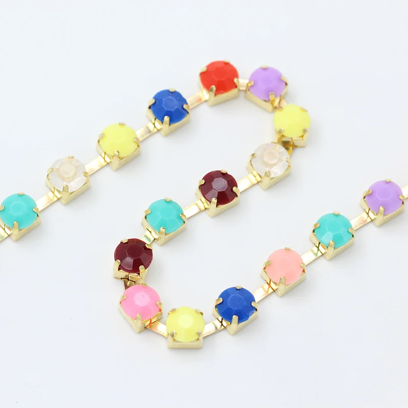 1 ярд ss28 ss38 цвет Пришивные Акриловые стразы с плоским основанием цепочка отделка