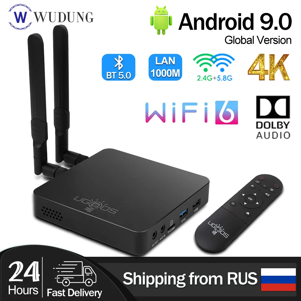 UGOOS AM6B плюс ТВ Box Android 9 0 Amlogic S922X J 2 ГГц 4G DDR4 32G 5G DUAL WiFi 1000M LAN DOLBY аудио смарт медиа