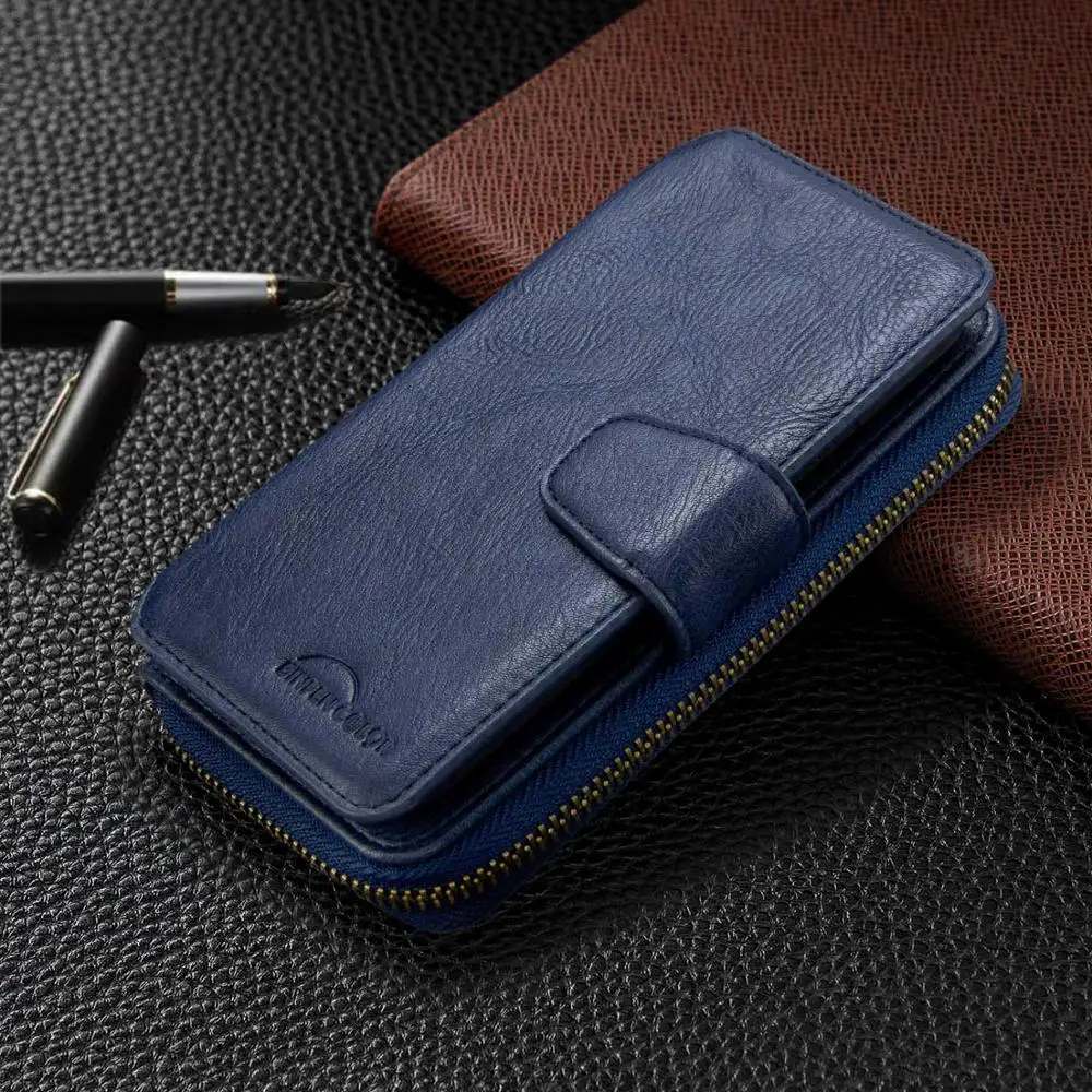 

Luxury Multiple Slots Case For Samsung Note10 Zipper Wallet Card Bags Note 10 Women Man Universal Phone Cases Not10 Skins