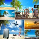 Фотофоны Lyavshi для фотосъемки с изображением летнего моря неба облаков пляжа пальм деревьев тропический портрет Фотофон фотосессия