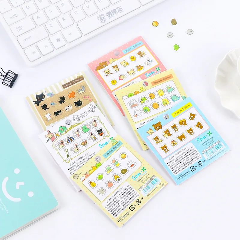 80 шт./упак. Мультяшные милые декоративные наклейки для кошек мобильный телефон