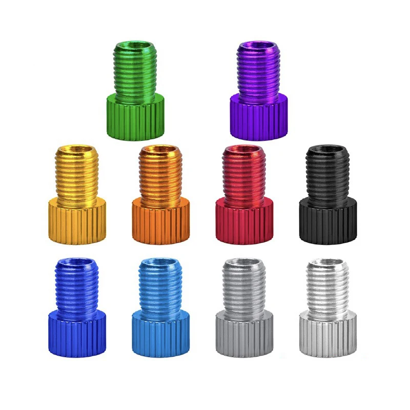 

6 Pc Aluminum Bicycle Bike Valve Converter Car Valve Adapter