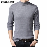 COODRONY Men Clothing Autumn Winter New Arrivals Pure Color Casual Soft Knitted Thick Warm Turtleneck Sweater Pullover Men C2001