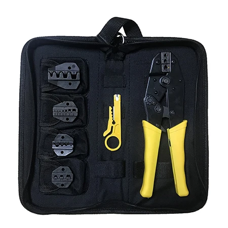 Crimping tool set Alicate обжимные плоскогубцы 4 Челюсти и инструментарий Обжимные щипцы, обжимные клещи для штепсельной вилки/трубки/изоляции/неизолированные терминалы ручной инструмент - Цвет: Crimping tool set