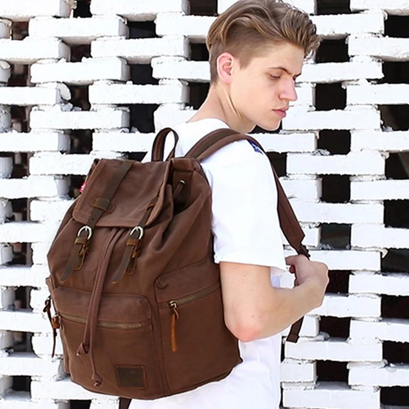 New 2019 Fashion Men Women Backpack Vintage Canvas School Travel Sports Bags Large Capacity Laptop backpack Computer Rucksack | Багаж и