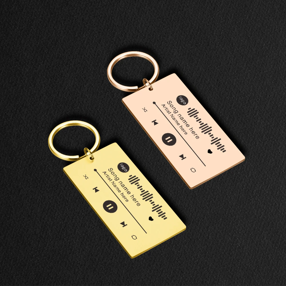 Персонализированные музыка Spotify брелок с кодом для мужчин и женщин из