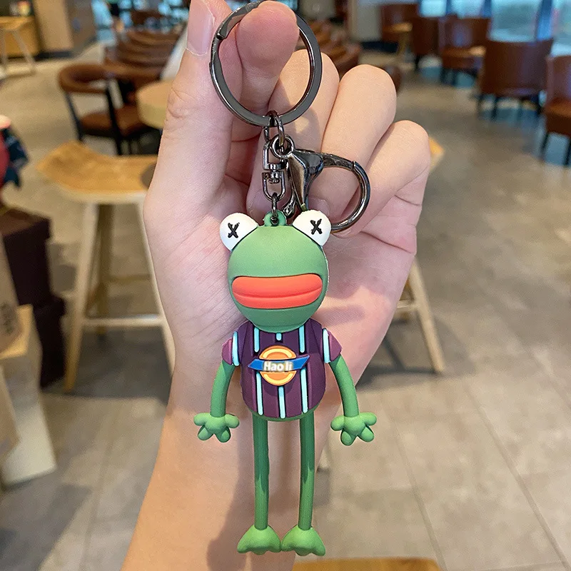 

Lovely Creative Frog Long Legs Keychaine Personality Whimsy Backpack Bag Pendant Car Keys Accessories Keyring Hot Sale New Gift