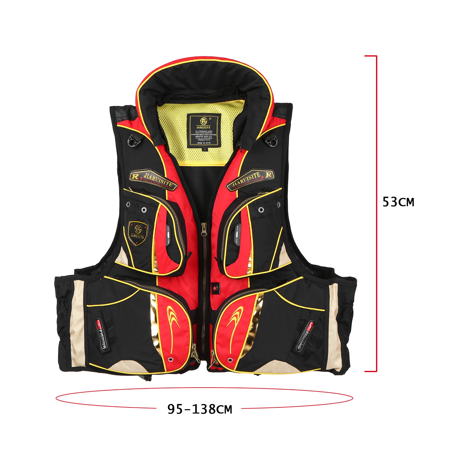 

Fishing Life Jacket with Multiple Pockets Floatation Vest Adults Buoyancy Waistcoat For Swimming Boating Ski Drifting