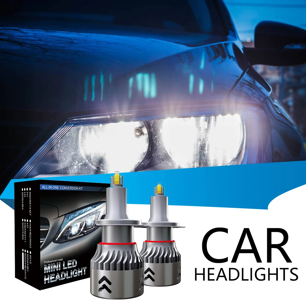 

2PCS 1904 LED Car Headlight 6000K 30W 4800LM IP68 Waterproof Heat-proof Headlight Light Bulbs for Car Accessory
