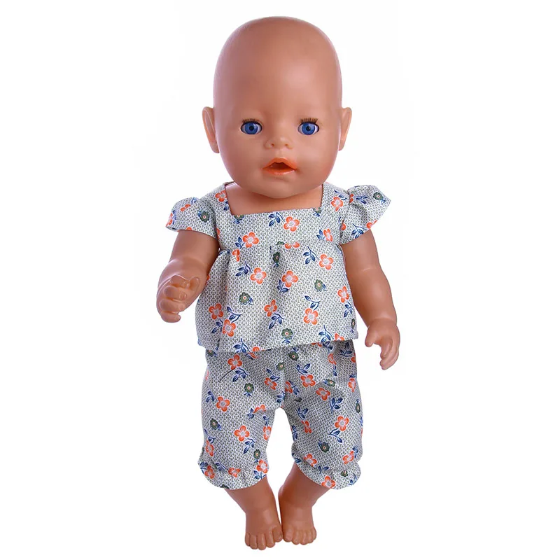 2 шт./компл. шорты с короткими рукавами/платье Кукла Одежда цветочный узор для