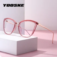 yooske cat eye glasses frames women vintage anti blue light eyeglasses ladies computer eyewear clear pink optical myopia frame