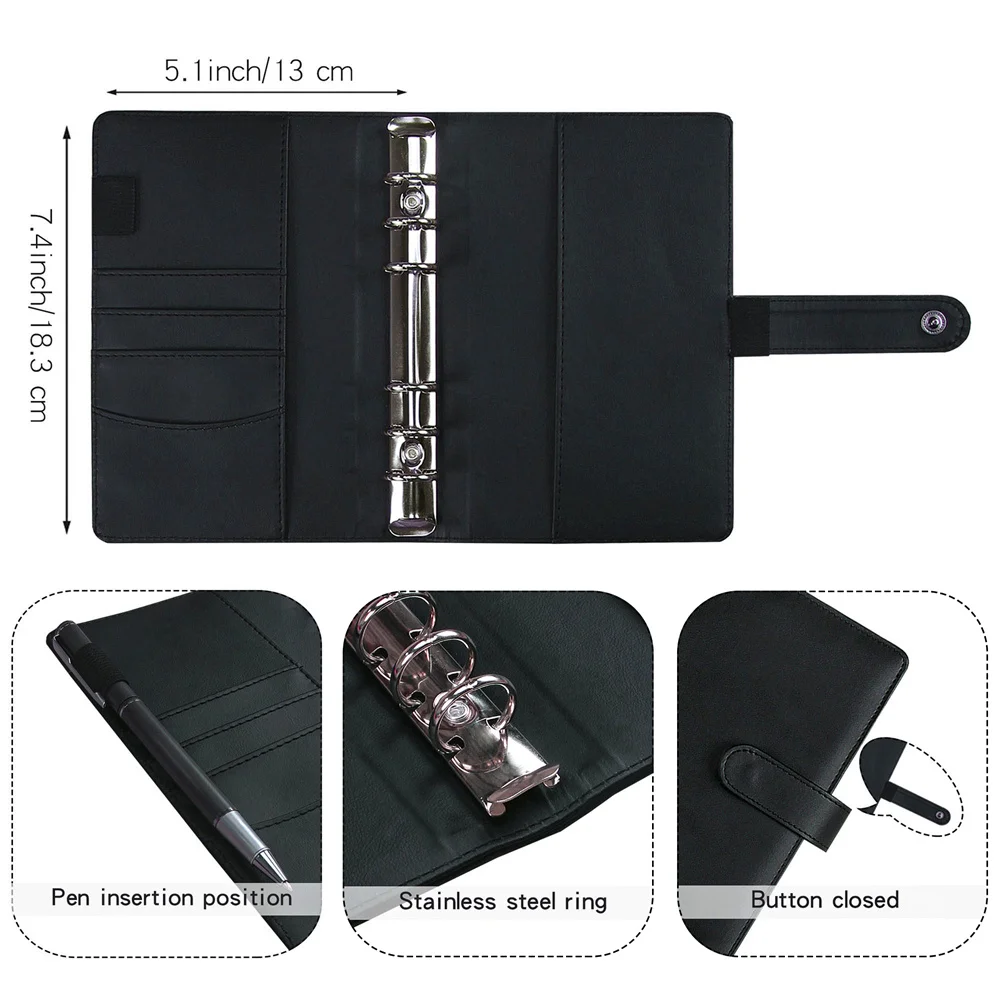 Папка на молнии A6 цветной блокнот Макарон из искусственной кожи с листьями