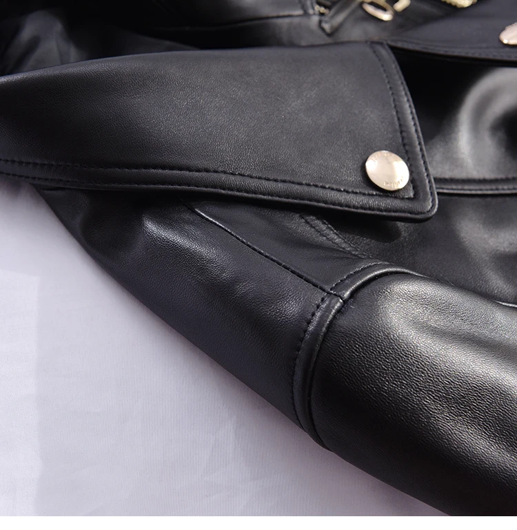 

Double Breasted Genuine LeatherJacket Women Natural Real Sheepskin Ladies Coat Autumn Winter 2020 Motorcycle Streetwear Outwear