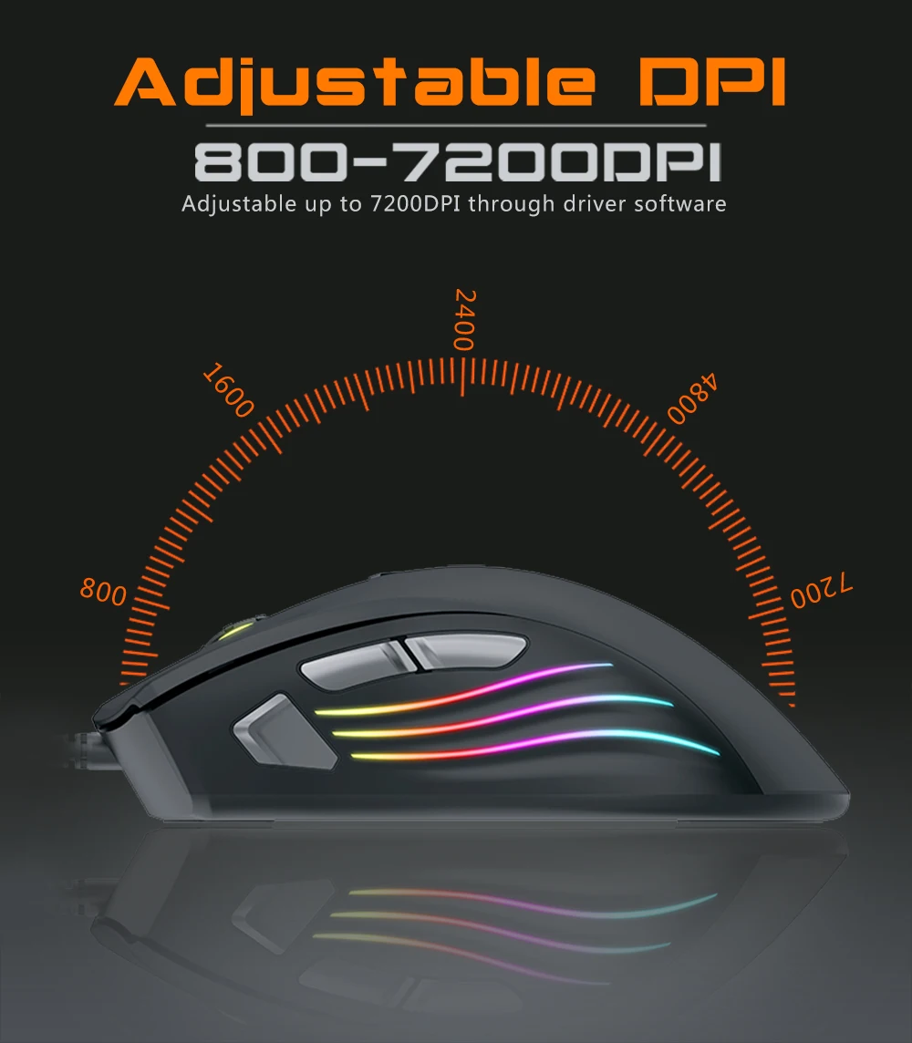 profession wired gaming mouse computer mice 7200dpi optical sensor rgb light backlight mause for pc laptop gamer free global shipping