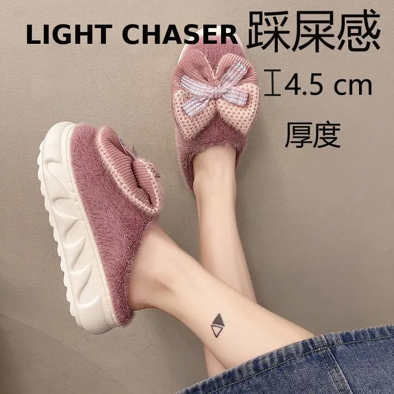 Cute Slipper For Women Girls Fashion Kawaii Winter Slippers Plush Warm Slippers With Non-slip Platform Woman House Slippers