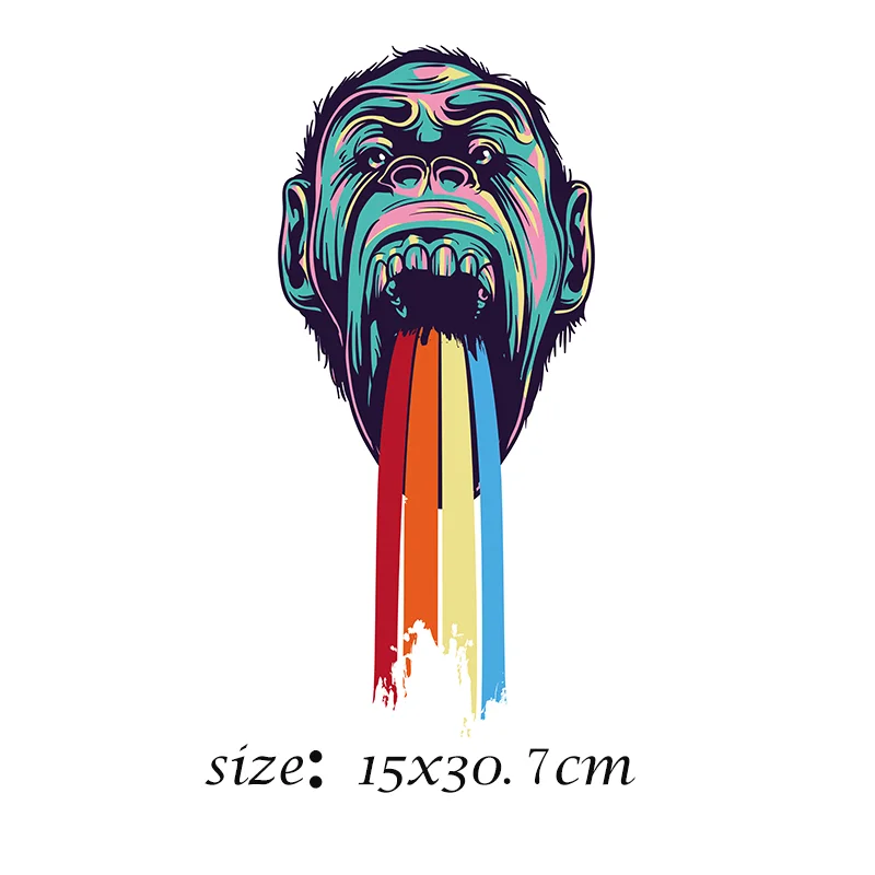 Модные Переводные термоклейкие нашивки с рисунком орангутан DIy для одежды панк