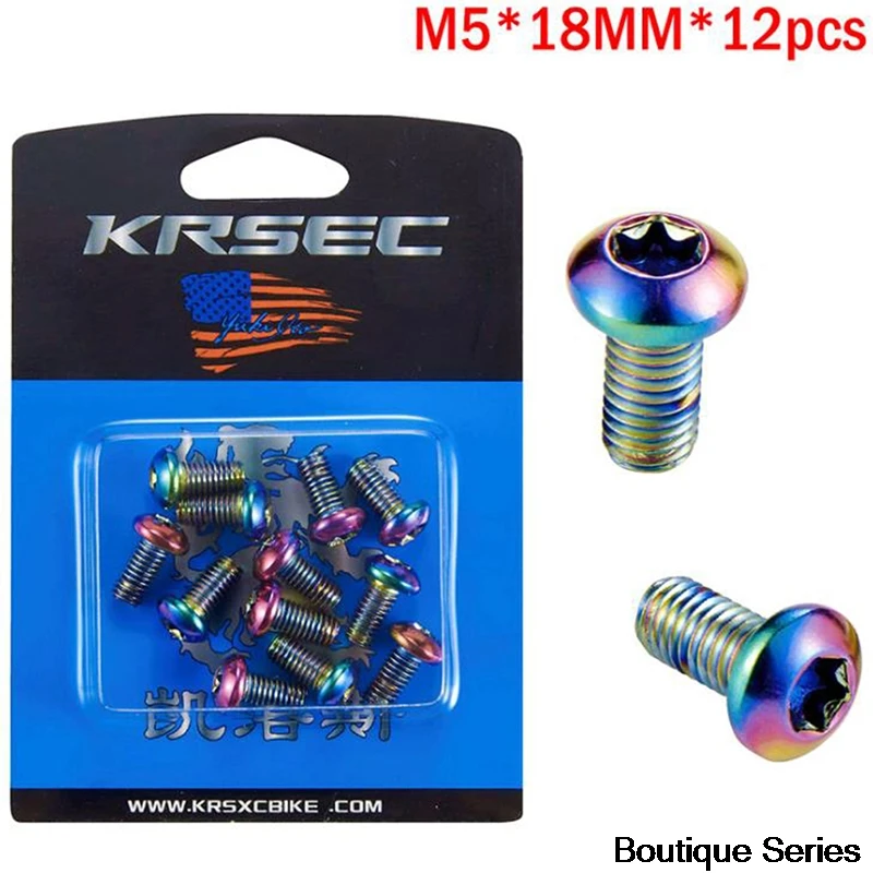 

12pcs M5x10mm Disk Brake Rotor Bolts Titanium Bike Brakes Disc Rotor Screw