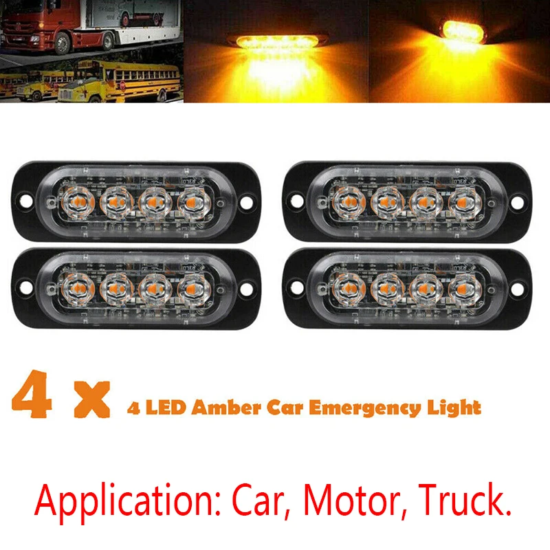 

4 шт 4 светодиодный аварийный автомобиль передний мигалки грузовик мигающий светильник Предупреждение светильник мерцающий светильник гру...