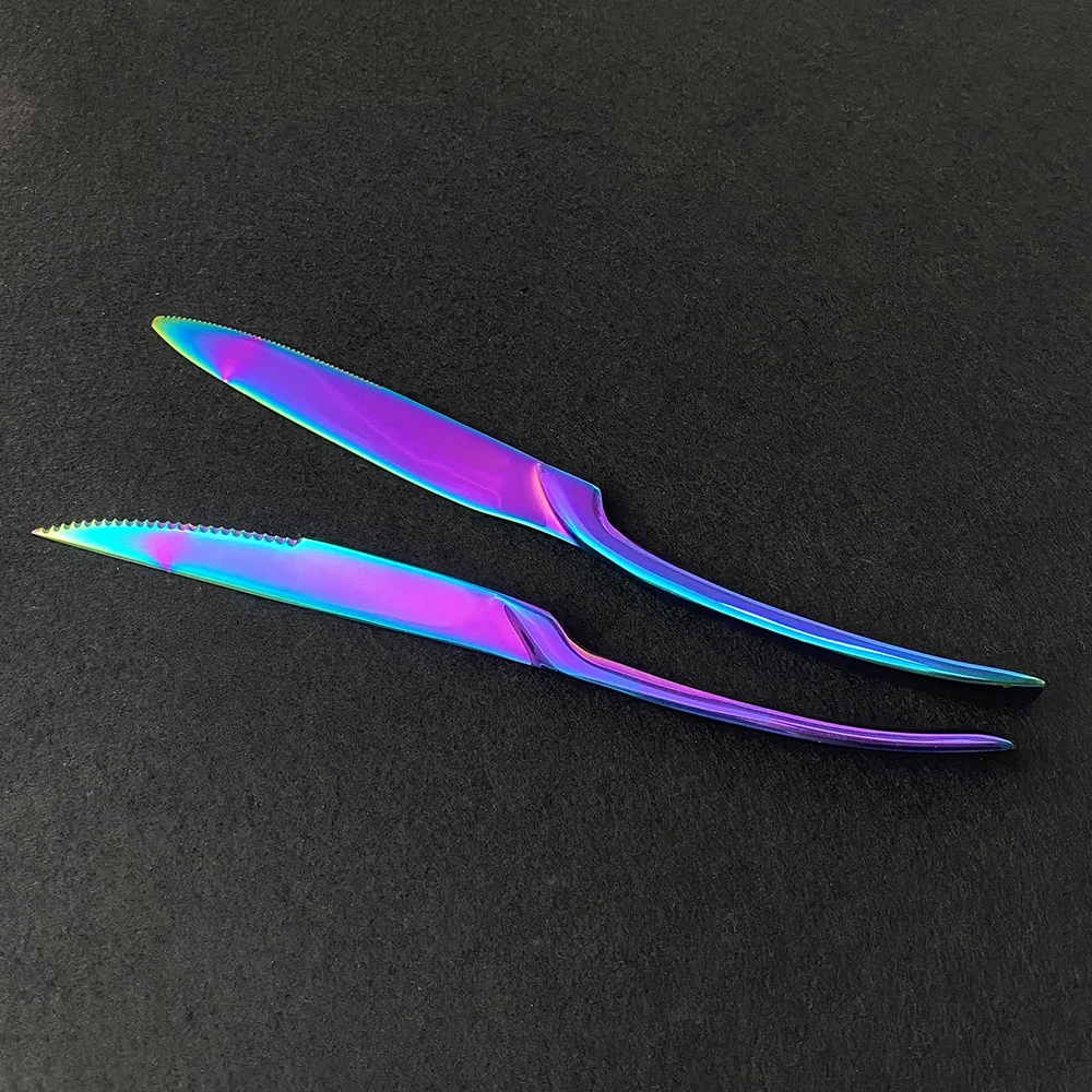 Столовая посуда из нержавеющей стали Rainbow 304 столовая вилка нож для стейка чайная