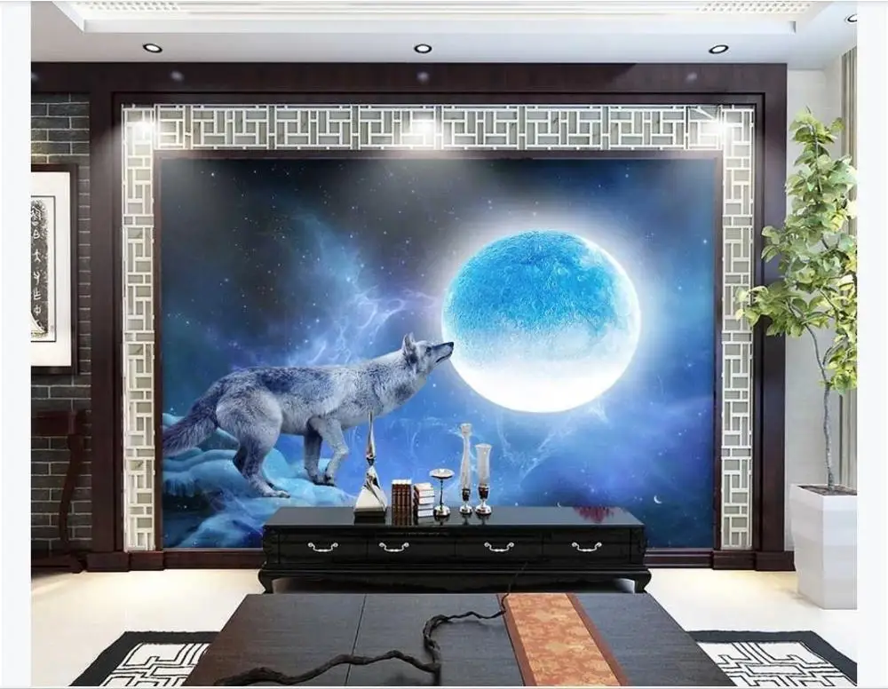 Фото на заказ Фантастическое Пространство Луна настенные стикеры роспись