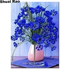 Алмазная вышивка 3d васильки, квадратная, 5d, сделай сам, цветы, мозаика, вышивка крестиком, пазлы, Интеллектуальный подарок