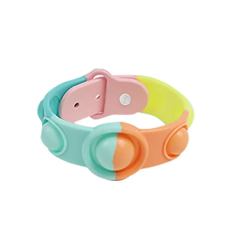 

1pc Portable Compression Puzzle Decompression Silicone Bracelet Color Decompression Toy Soft Silicone Wristband Relieve Stress