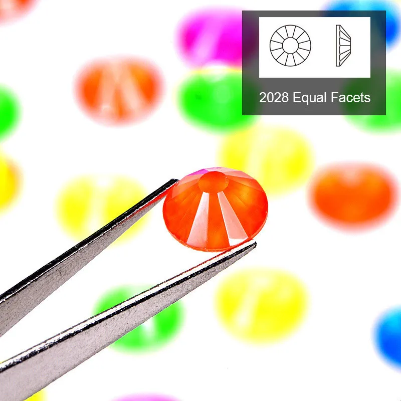 1440 шт дизайн ногтей 3D Неоновый кристалл драгоценный камень светящиеся стразы с