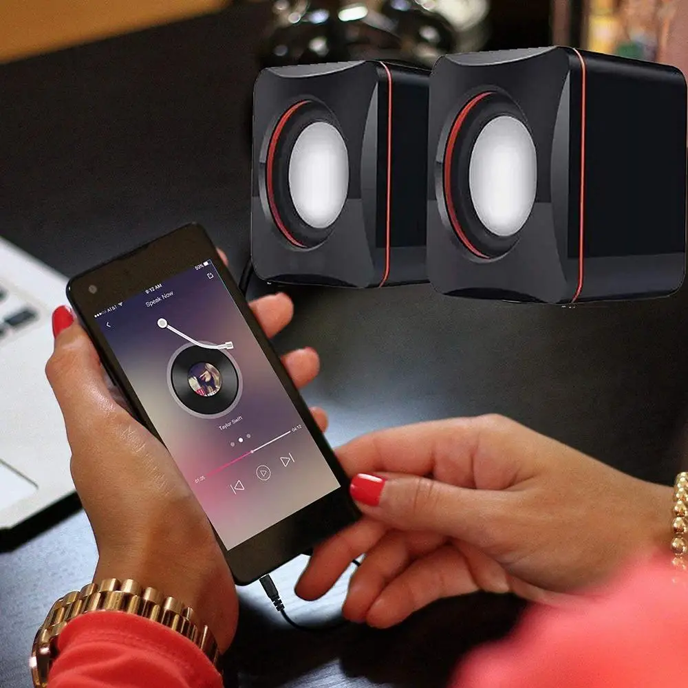 Портативные Компьютерные колонки с питанием от USB настольный мини-динамик