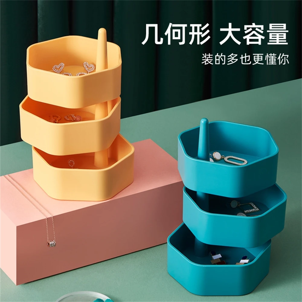

Jewelry Storage Box Portable Household Necklace Earring Jewelry Finishing Rack Rotating Multi-layer Jewelry Storage Rack L1
