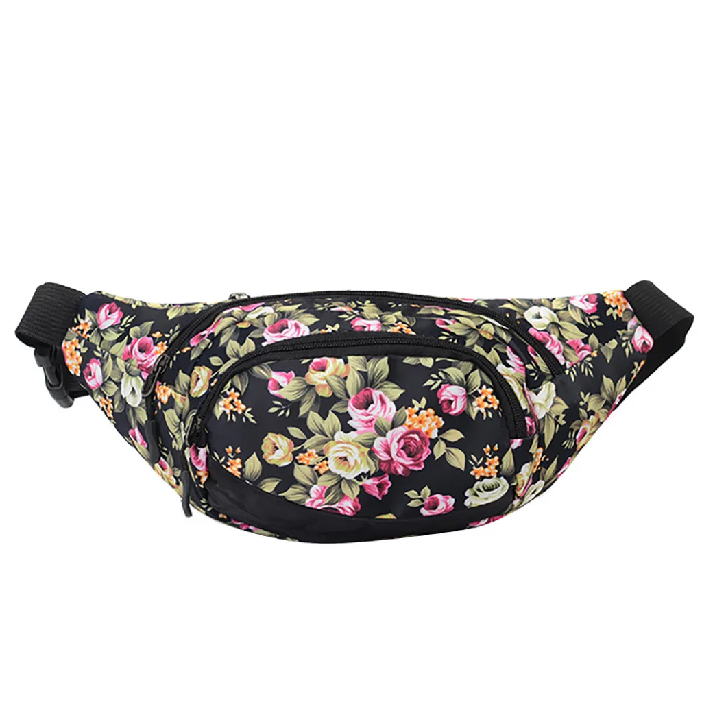 Модная Мужская и Женская поясная сумка унисекс с цветочным принтом через плечо