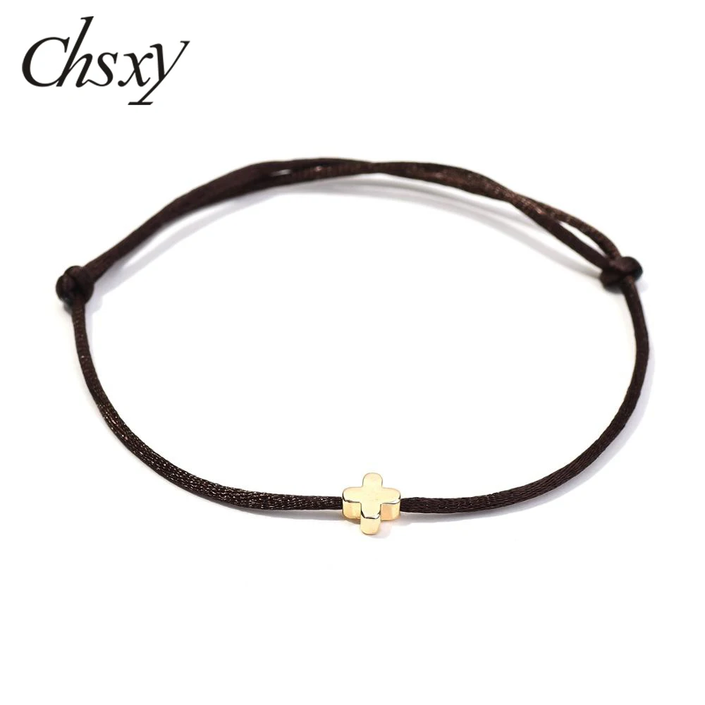 Милый минималистичный медный крестообразный веревочный браслет CHSXY креативный