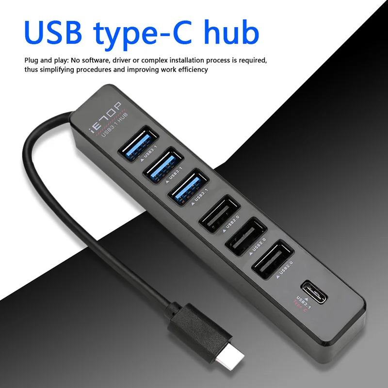 

USB Hub 4/7 Port Expander Adapter USB 3.1 Hub Multi USB C Splitter Hub Multiple USB3.1 USB-Hub For Laptop PC PUO88