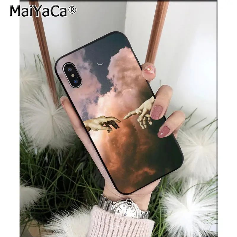 MaiYaCa The Creation of Adam Hand TPU Soft Silicone Phone Case for iPhone 8 7 6 6S Plus X XS MAX 5 5S SE XR 11 11pro max Cover | Мобильные