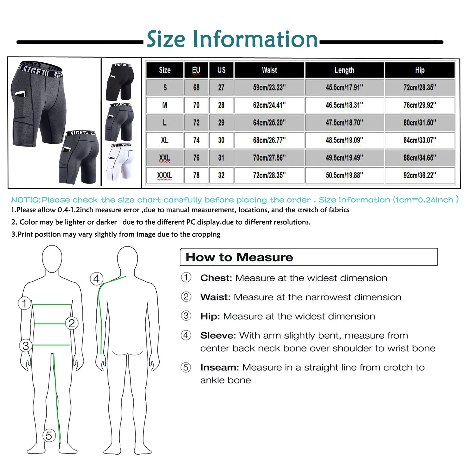 

Fashion Mens New Sports Fitness Quick-drying Training Tight Pocket Athletic Shorts Pants Yoga Daily Quick Drying Running Shorts
