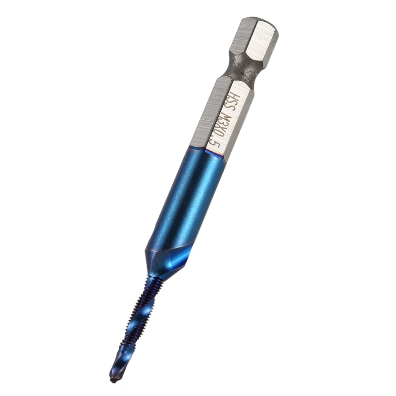 

6Pcs 1/4 Hex Shank Hss Metric Thread Tap Hss Drill Bits Spiral Tap Hand Screw Taps M3 M4 M5 M6 M8 M10 Tap Sets