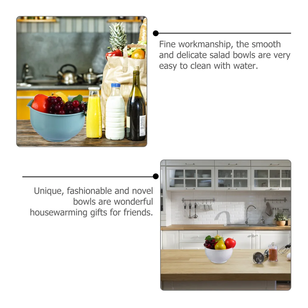 3 шт. смешивающие чаши креативные для фруктов овощей салата (разные цвета) | Дом и