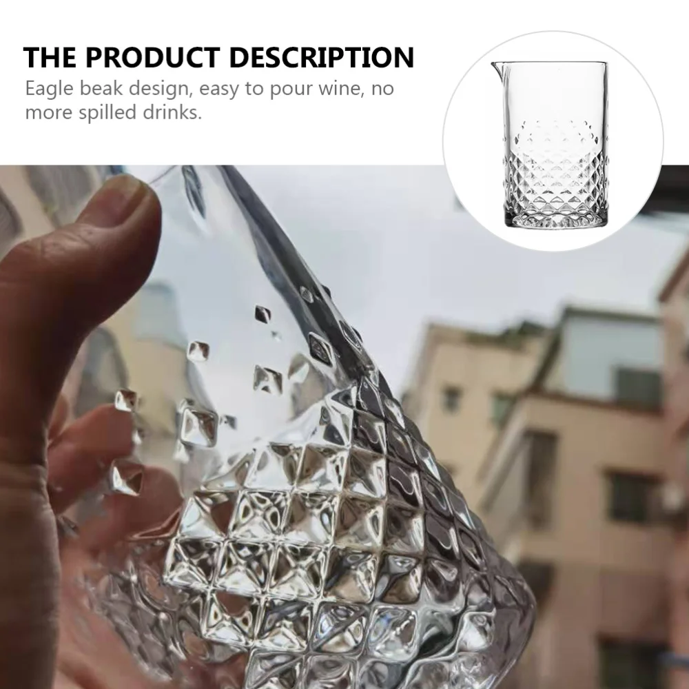 

1Pc 700ML Carved Design Mixing Glass Bar Mixing Glass for Stirred Cocktails